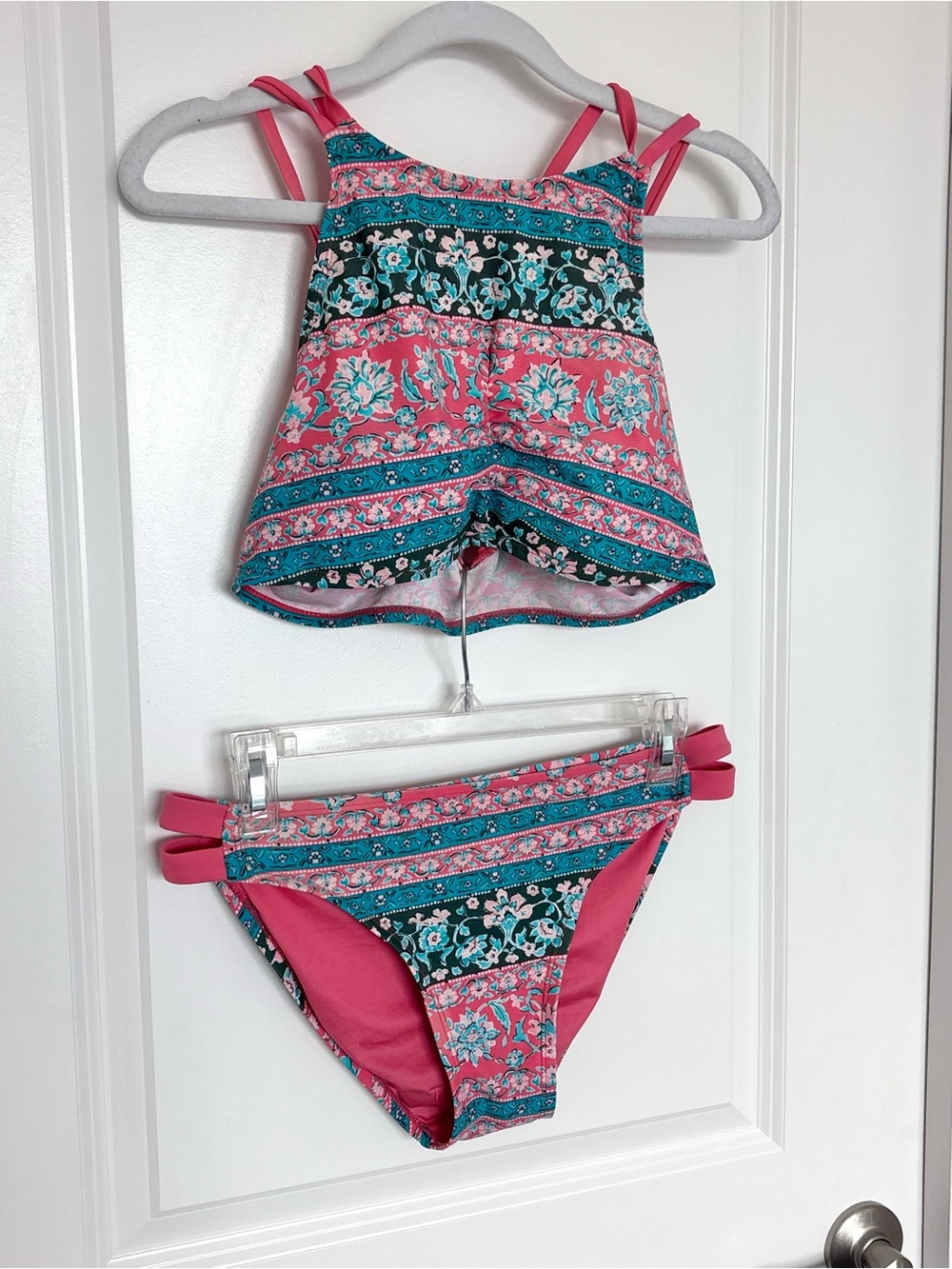 Aqua Couture Boho Print Bikini Set Tropical Resortwear Beach Vacation Swimwear M